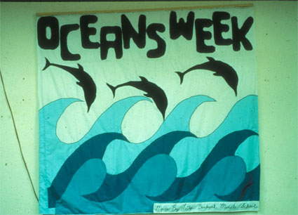 Oceans Week sign made during a school Ocean Immersion